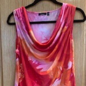Strazzi Cowl Neck Sleeveless Slim Sexy Womens Blouse Top Sz: M